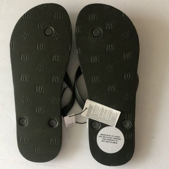 Gap Logo Flip Flops Mens Olivine Green Army Sz. 10-11 Men's - Picture 3 of 4
